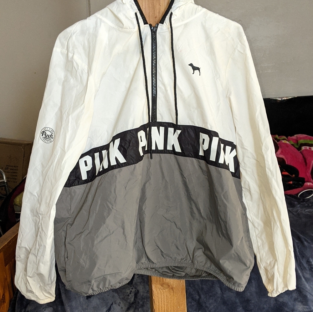 Pink victoria's secret long sleeve windbreaker